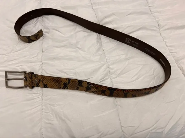 Cinturón de cuero auténtico estampado serpiente