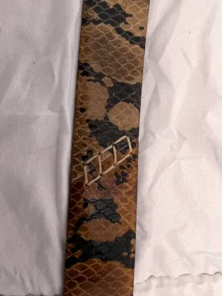 Cinturón de cuero auténtico estampado serpiente