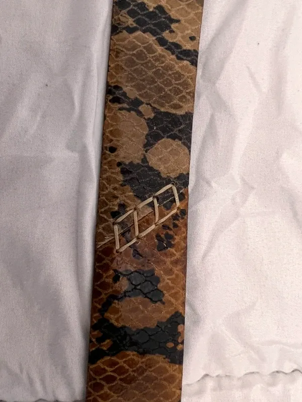 Cinturón de cuero auténtico estampado serpiente