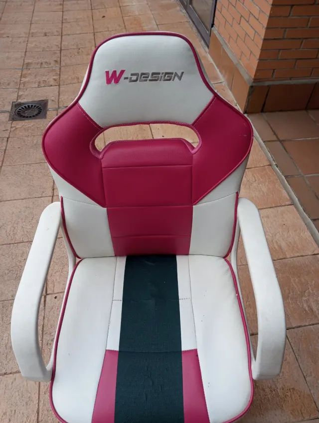Silla de escritorio W-DESIGN rosa y blanca