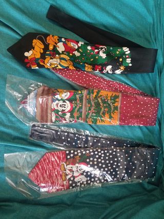Lote 3 corbatas Mickey Mouse Navidad