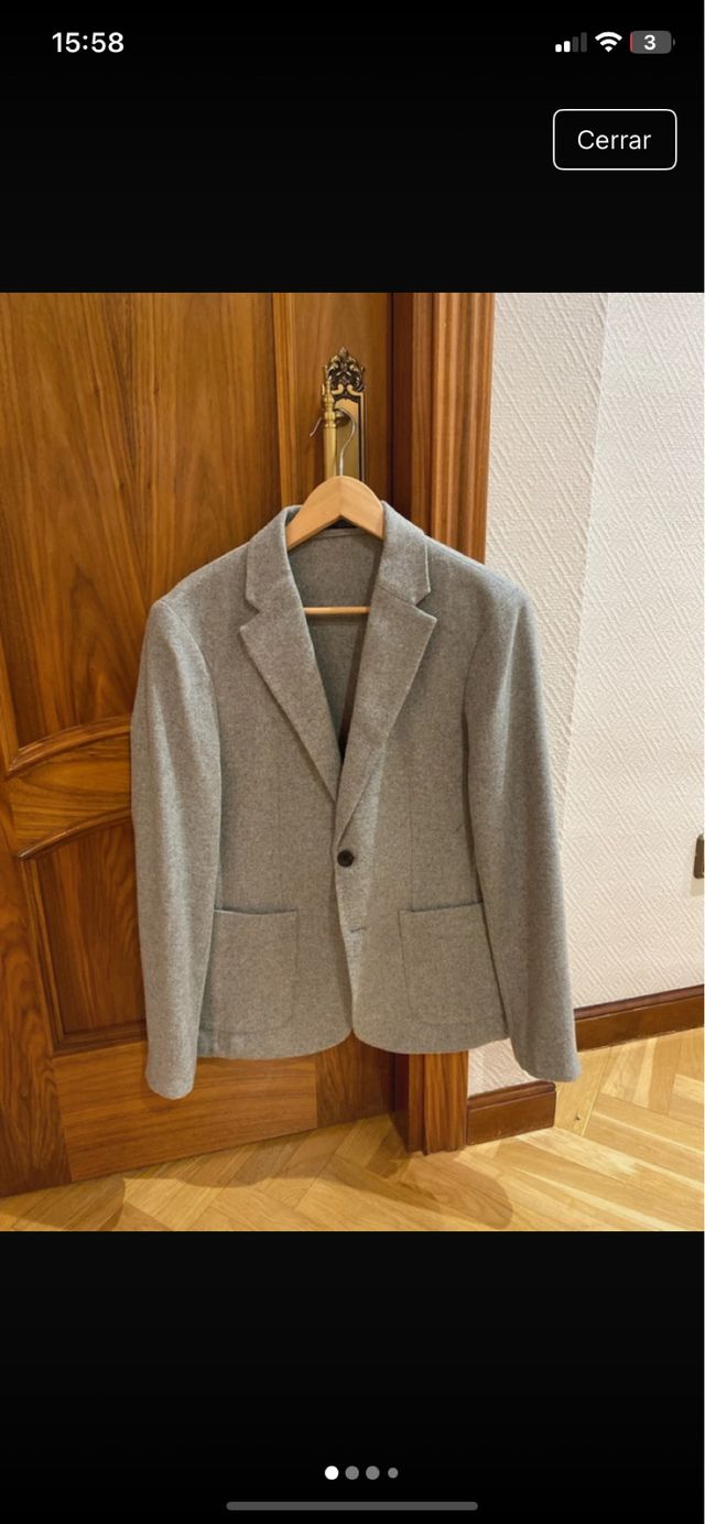 Blazer Zara Gris Hombre