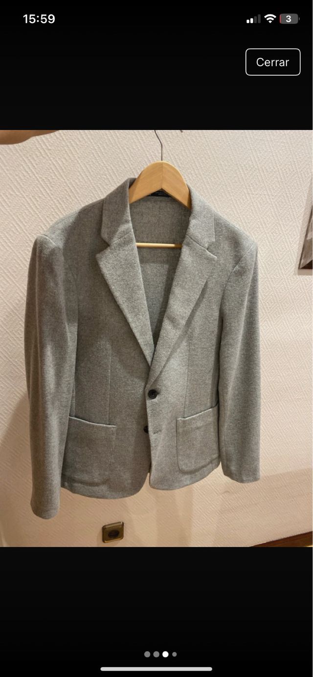 Blazer Zara Gris Hombre