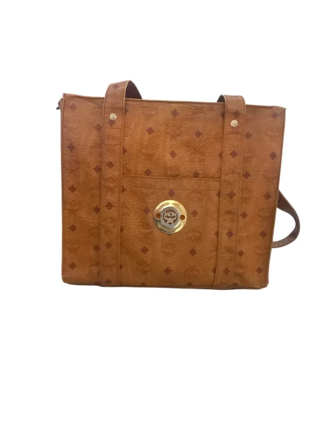 Bolso Tote MCM Marrón y Dorado