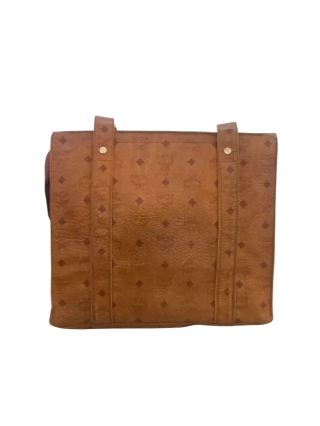 Bolso Tote MCM Marrón y Dorado