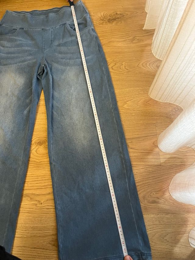 Pantalón elástico ancho mujer