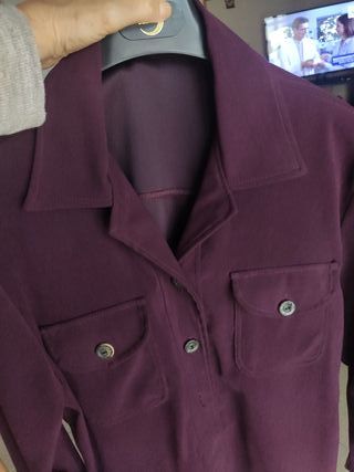 Camicia mezza stagione viola