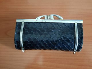 Monedero de piel mujer, vintage años 70