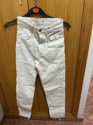 Pantalón Stradivarius Blanco Talla 34