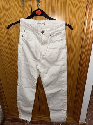 Pantalón Stradivarius Blanco Talla 34