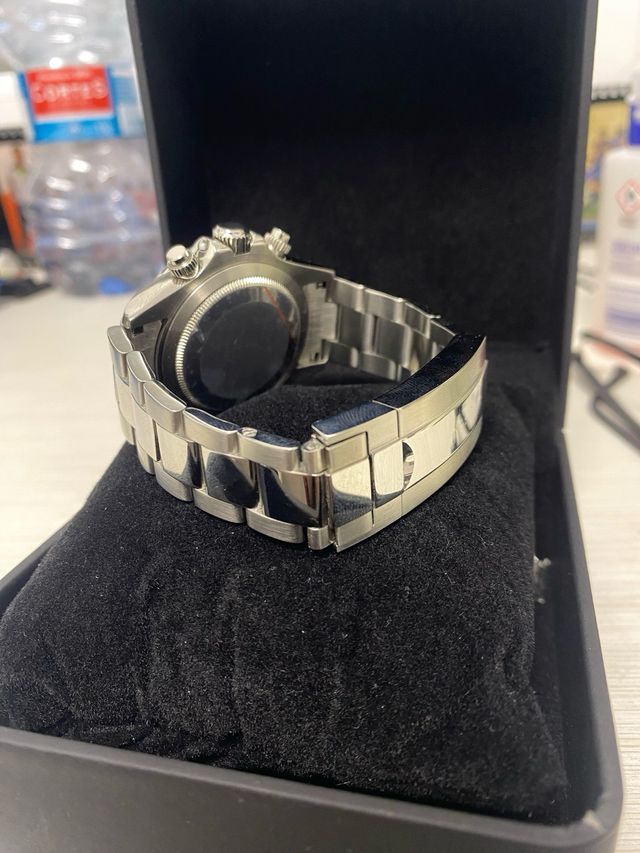 Seiko Mod “Daytona” plateado y azul marino