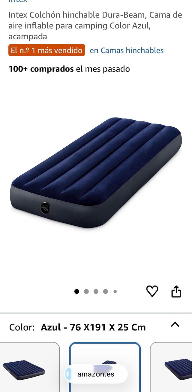 Colchón individual Hinchable Intex + Inflador