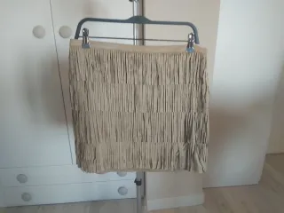 Falda Promod flecos beige