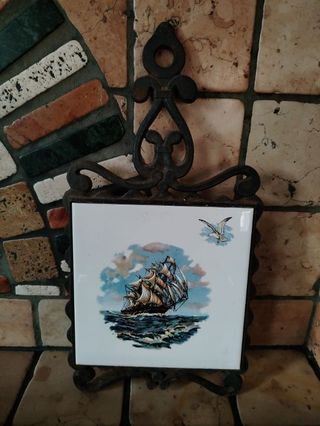 Sottopentola vintage ferro battuto, nave