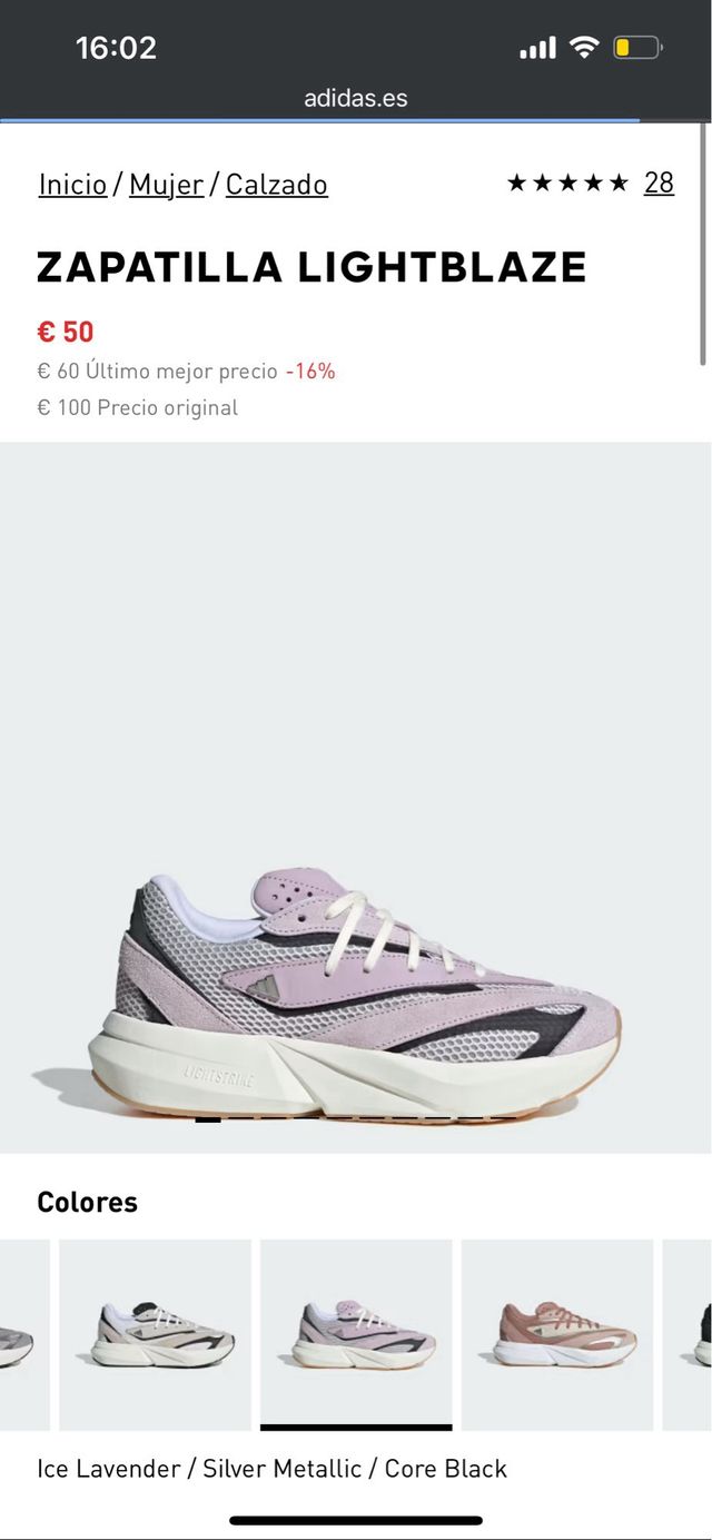 Adidas Lightstrike Lilas Talla 37