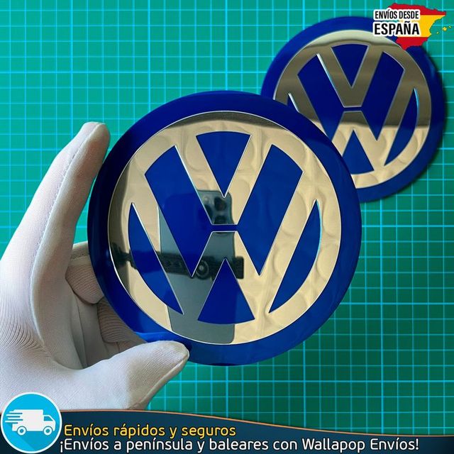 Emblema Metálico Volkswagen 120mm con Relieve