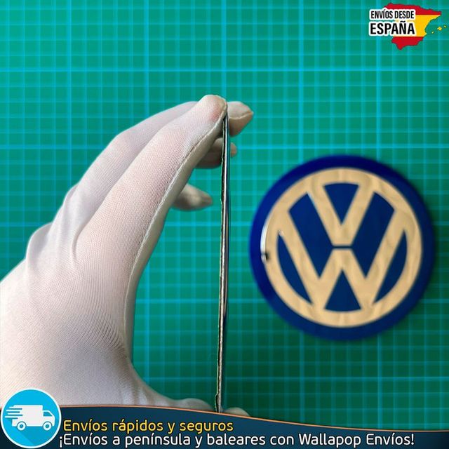 Emblema Metálico Volkswagen 120mm con Relieve