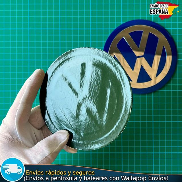 Emblema Metálico Volkswagen 120mm con Relieve