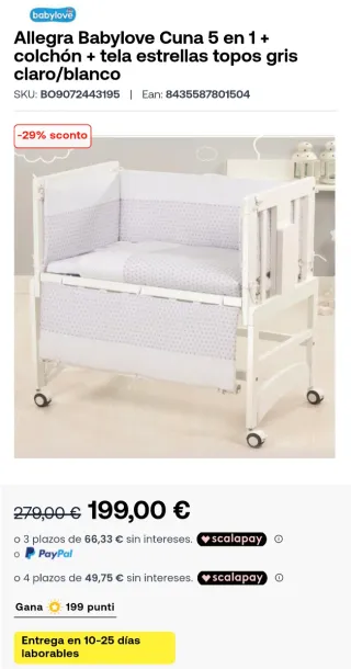 Minicuna colecho madera 5 en 1 ALLEGRA BOLIN BOLON