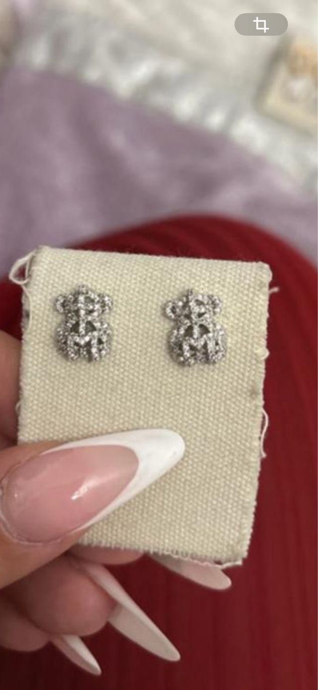 Pendientes Oso Plata