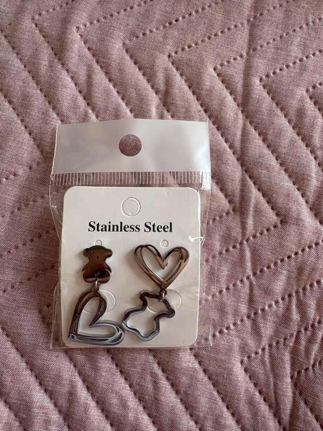 Pendientes Oso Plata