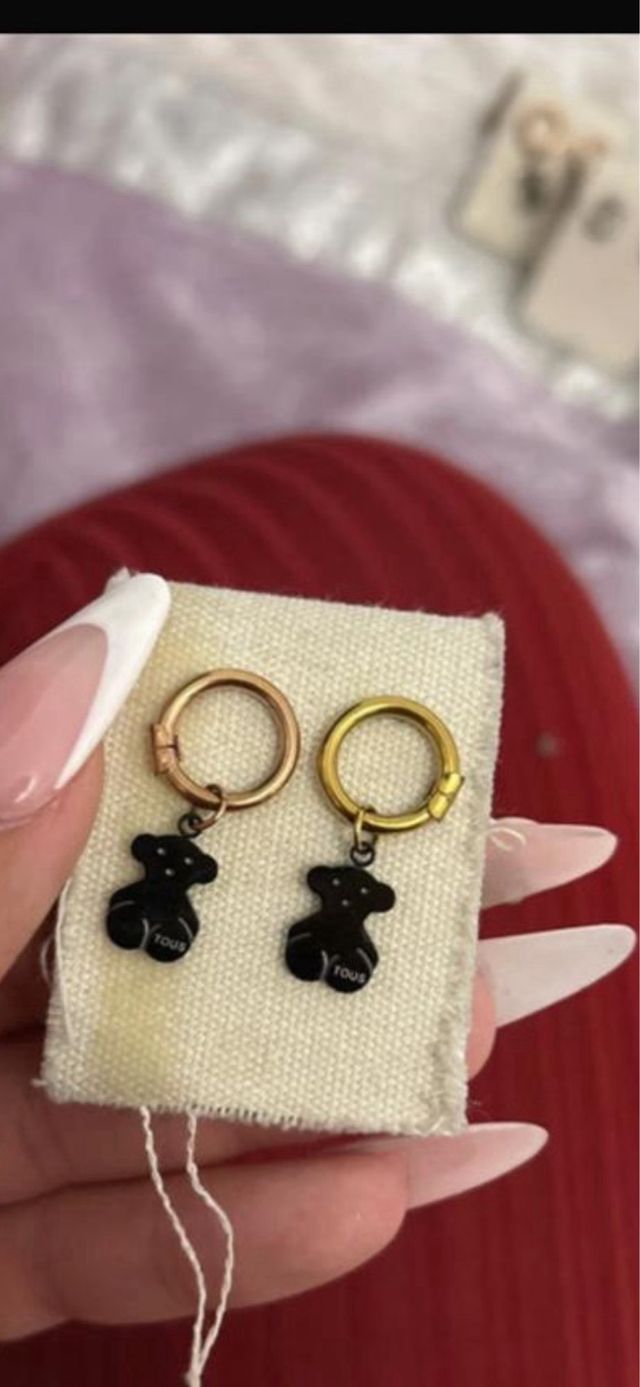 Pendientes Oso Plata