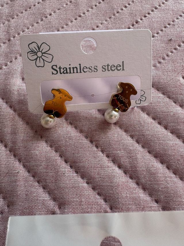 Pendientes Oso Plata