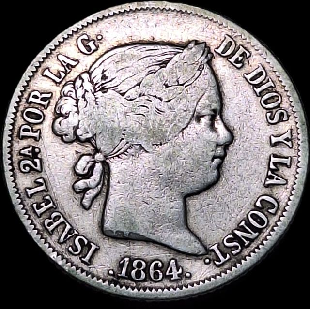 4 Reales Isabel II 1864, ceca de Madrid