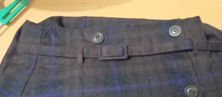 Falda lana Benetton cuadros marrón y morado