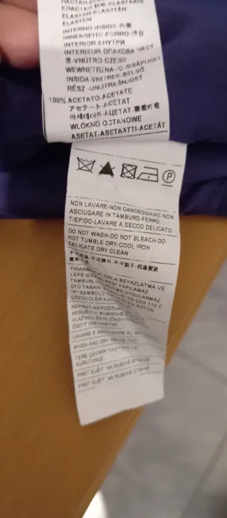 Falda lana Benetton cuadros marrón y morado