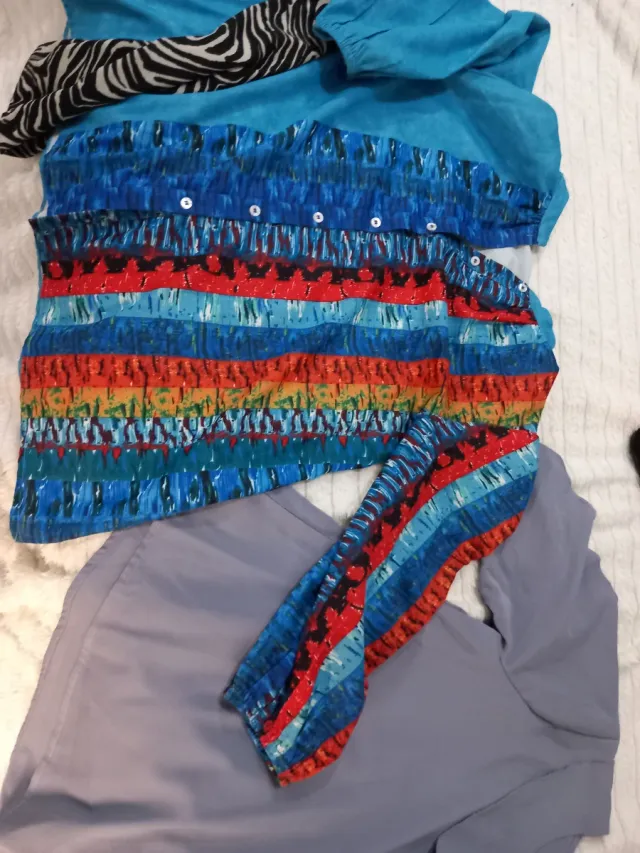 Camicia blu e multicolor