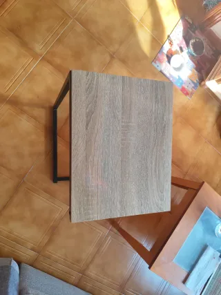 Mesa auxiliar madera y metal