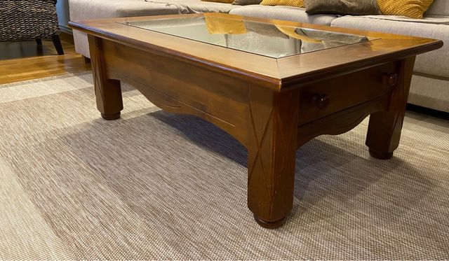 Mesa de centro madera y cristal