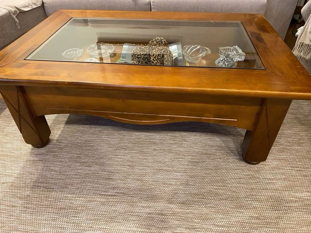Mesa de centro madera y cristal