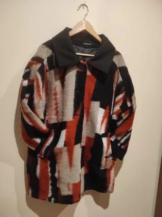 Abrigo Talla Única Estampado Geométrico