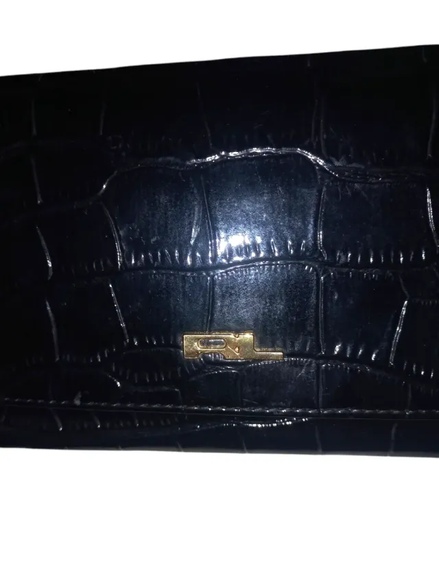 Bolso Ralph Lauren Negro Cocodrilo