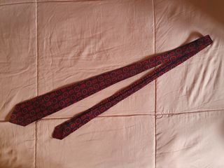 Cravatta vintage Rhodia seta rossa/viola