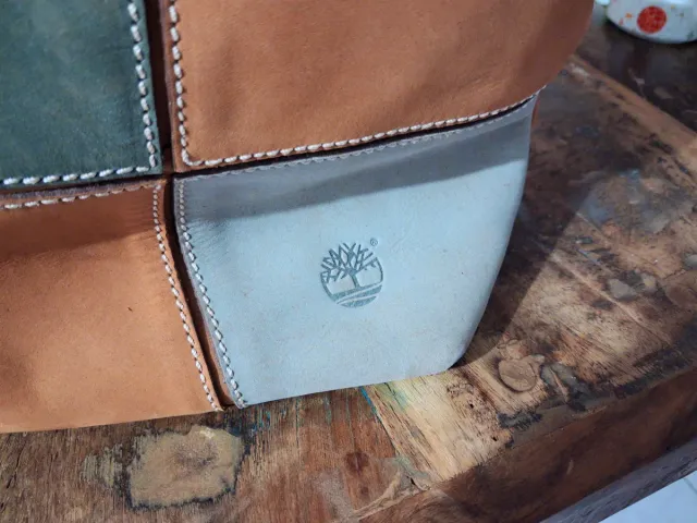 Borsa Timberland pelle marrone e verde