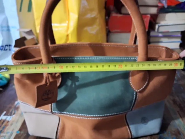 Borsa Timberland pelle marrone e verde