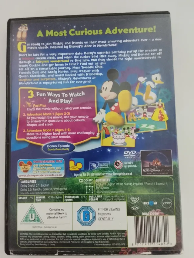 DVD Mickey's Adventures in Wonderland