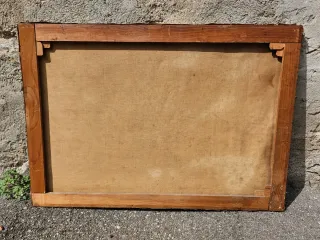 Quadro antico olio su tela paesaggio montagna