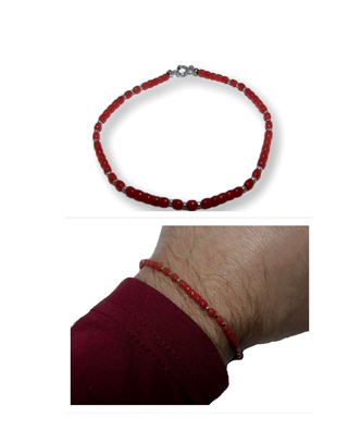 BraccialE corallo uomo Gioiello di ArgenTo 925