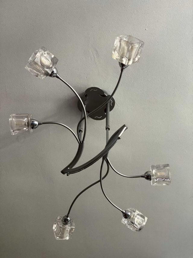 Lámpara de techo moderna cristal y metal