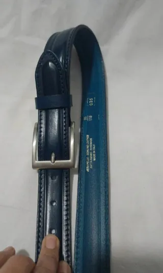 Cintura Vera Pelle Blu - Made in Italy