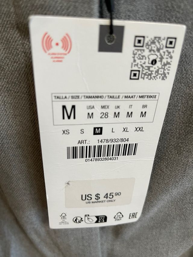 Pantalón Zara Gris Mujer. nuevo con etiquetas