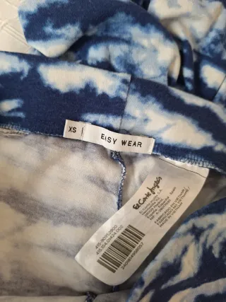 Pantalón ancho tie dye azul y blanco