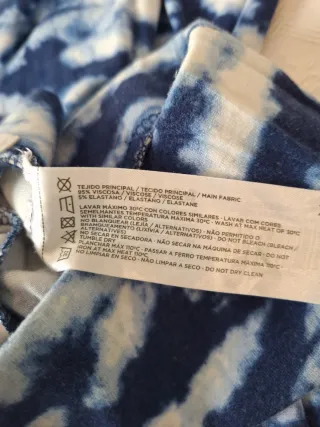 Pantalón ancho tie dye azul y blanco