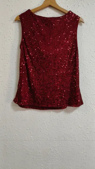 Top Lentejuelas Rojo, Ideal fiestas navideñas