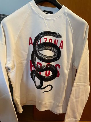 Felpa Dsquared2 bianca con serpente