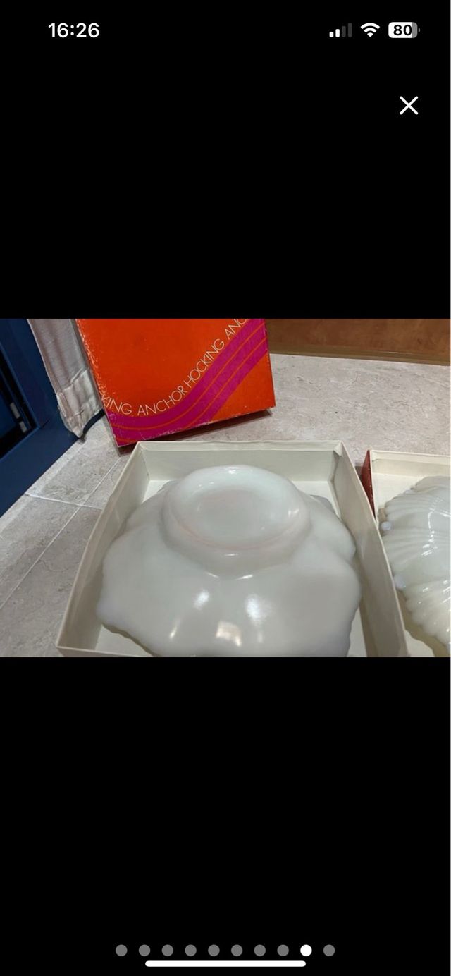 Conjunto 4 piezas vidrio opalino Anchor Hocking